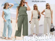 🌺 Hot Sale 49% OFF🌺 New Women's  Sleeveless Top & Wide-Leg Pants 2-Piece Set - Image 2
