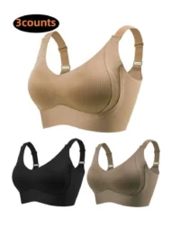 🎁Buy 1 Get 3 Packs💕Women's Ribbed Push Up Adjustable Wireless Bra - Image 2