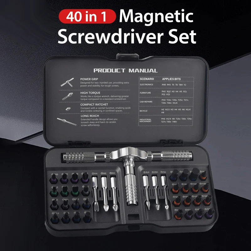 💥 LIMITED TIME: 50% OFF! 🏆40-in-1 Magnetic Ratchet Screwdriver Set