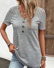 🔥Promotion - 49% discount🎉Lace short sleeve t-shirt - Image 5