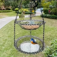 💞50K+ SOLD!🐦🌧️Vintage-Style Bird Feeder with Bath – Hangs anywhere, easy to fill. Attracts robins & blue tits. Perfect for nature lovers. 🏡✨ - Image 7