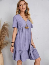 🔥Hot Sale 49% OFF💝Retro V-neck Loose Casual Dress - Image 14