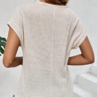 Knitted Mesh Short Sleeve Top - Image 7