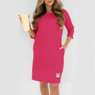 Women's Crew Neck Casual Loose T-Shirt Dress - Image 15