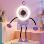 Flexible Robot Desk Fan with LED Light - Image 6