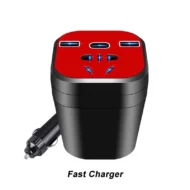 📢📢49%  OFF !! ⏰Car Mounted Cup Type Inverter Converter QC Charger - Image 10