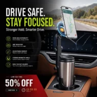 ⭐2026 New Arrival💥HOT SALE🥳🧲Car Cup Holder Phone Mount – 360° Adjustable, Strong N52 Magnet, One-Hand Operation, Fits All Phones, Stable Magnetic & Clamp Models for Safe Driving - Image 3