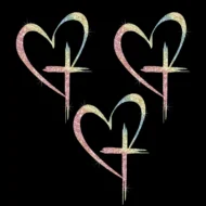 Glitter Heart Cross Car Decal Sticker - Image 14