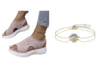 ⏳LAST DAY SALE ONLY ￡12.99!!💐 Women's Breathable Knit Platform Sandals – Air-permeable knit upper, cushioned sole & lightweight comfy summer footwear ✨ - Image 2