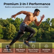 Men's 2-in-1 Running Tights with Shorts