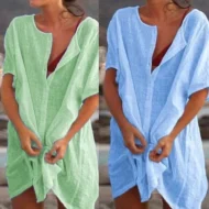 Women's Summer Cotton Casual Loose Short sleeve shirt - Image 2
