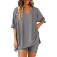 Women's Lounge V-Neck Top & Shorts Set - Image 11