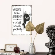 Cute Cat Bathroom Decor Sign - Image 3