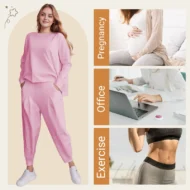 Round-Neck Long-Sleeved Top ＆ Pants 2-Piece Set - Image 14