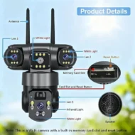 6K 9MP Outdoor Wi-Fi Security Camera | 10x Zoom, 3 Lenses, 360° PTZ | IP66 Waterproof, Color Night Vision, Two-Way Audio, Motion Tracking - Image 6