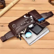 Men's Portable Business-Style Leather Waist Bag - Image 8
