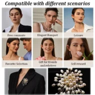 Ladies' High-end Exquisite Handmade Pearl Brooch - Image 10