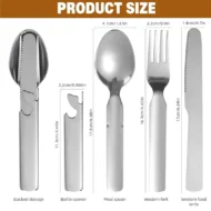 4-in-1 Stainless Steel Portable Cutlery Set - Image 8