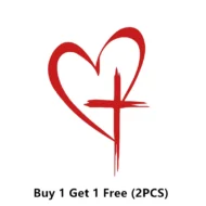 Glitter Heart Cross Car Decal Sticker - Image 20