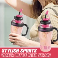 Stylish Large Capacity Sports Water Bottle with Straw
