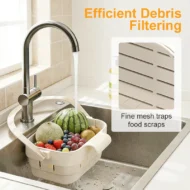 Collapsible Faucet-Hanging Sink Strainer Basket - Image 3