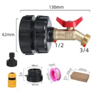 IBC Tote Tank Adapter with Brass Ball Valve - Image 15