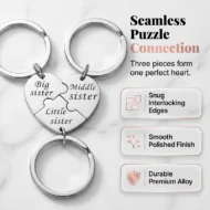 3-Piece Stainless Steel Interlocking Keychain Kit - Image 3