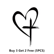 Glitter Heart Cross Car Decal Sticker - Image 31