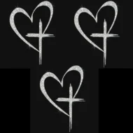 Glitter Heart Cross Car Decal Sticker - Image 11