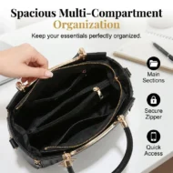 👜 LIMITED-TIME 50% OFF! ✨ Women's Top-Handle Satchel – V-Stitched, Gold Hardware, Multi-Compartment 🌸 - Image 7