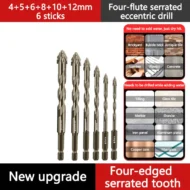 🏆Flash Sale⚡ 50K+ SOLD! 💥High-Strength 4-Flute Serrated Eccentric Drill Bit Kit - Image 15