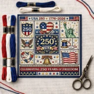 🎁Hot sale🧵USA 250th Anniversary Commemorative Cross Stitch Kit