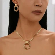 💎 50% OFF NOW! ✨ Modern Chic Necklace & Earring Set – Gold finish, geometric design & lightweight – perfect for daily elegance or gifting 💫 - Image 13