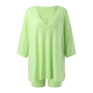 Women's V-Neck T-Shirts and Casual Shorts Two-piece Set - Image 5