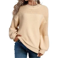 Women's Loose Fit Long Sleeve Knit Sweater - Image 5