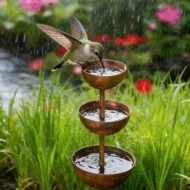 ☔️3-Tier Rustic Metal Bird Feeder & Drinker Stake🐦 - Image 5