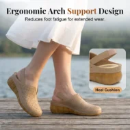 Women's Casual Perforated Wedge Slingback Sandals - Image 9