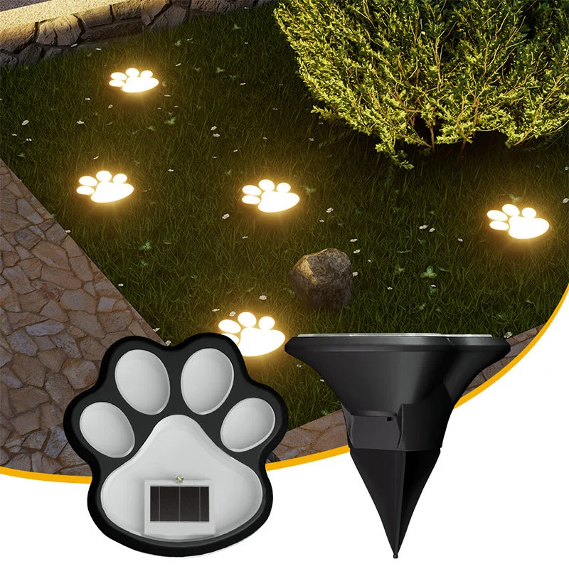 Solar Paw Print Garden Lights