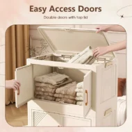 🔥 50% OFF! ✨ Foldable Storage Box with Lid – 1–5 Layers, Wheels & Magnetic Door | Stackable Organizer for Kitchen, Bathroom & Bedroom 🗄️ - Image 3