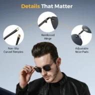 Men's Stylish Frameless High Definition Polarized Sunglasses - Image 5