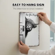 Funny Highland Cow Are You Pooping Metal Sign - Image 4