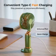 Rechargeable Floral Mini Fan with Stand Base - Image 3