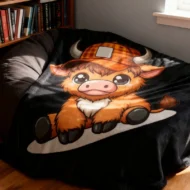 Soft & Cozy Cartoon Cow Blanket - Image 6