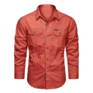 Men's Long Sleeve Cotton Workwear Shirt - Image 10