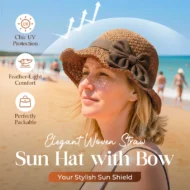 💥Hot Sales-49% OFF🔥Elegant Woven Straw Sun Hat with Bow