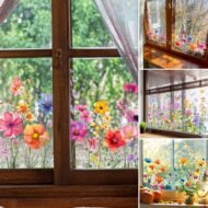 💐Time-limited Special💞Colorful Floral Bouquet Window Sticker🖼️(Cut to size freely)