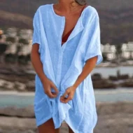 Women's Summer Cotton Casual Loose Short sleeve shirt - Image 6