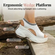 Women's Breathable Peep-Toe Wedge Sandals - Image 6
