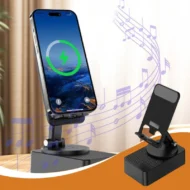 📱3-in-1 phone holder with Bluetooth speaker and power bank