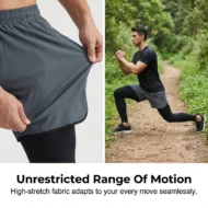 Men's 2-in-1 Running Tights with Shorts - Image 3
